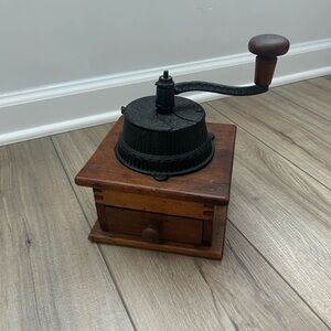 Vintage Antique Wood Coffee Grinder